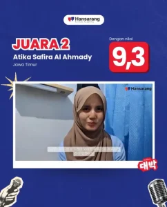 Juara 2 Hansarang Korean Speaking Challenge 2026 - Atika Safira Al Ahmady