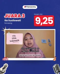 Juara 3 Hansarang Korean Speaking Challenge 2026 - Ita Susilowati