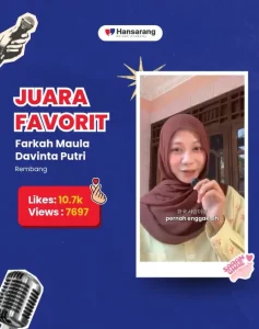 Juara Favorit Hansarang Korean Speaking Challenge 2026 - Farkah Maula Davinta Putri