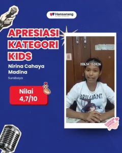Apresiasi kategori kids Hansarang Korean Speaking Challenge 2026